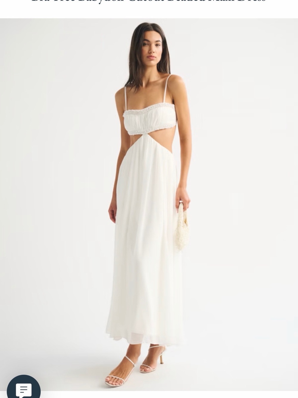 Abercrombie & Fitch White Cutout Spaghetti-Strap Maxi Dress